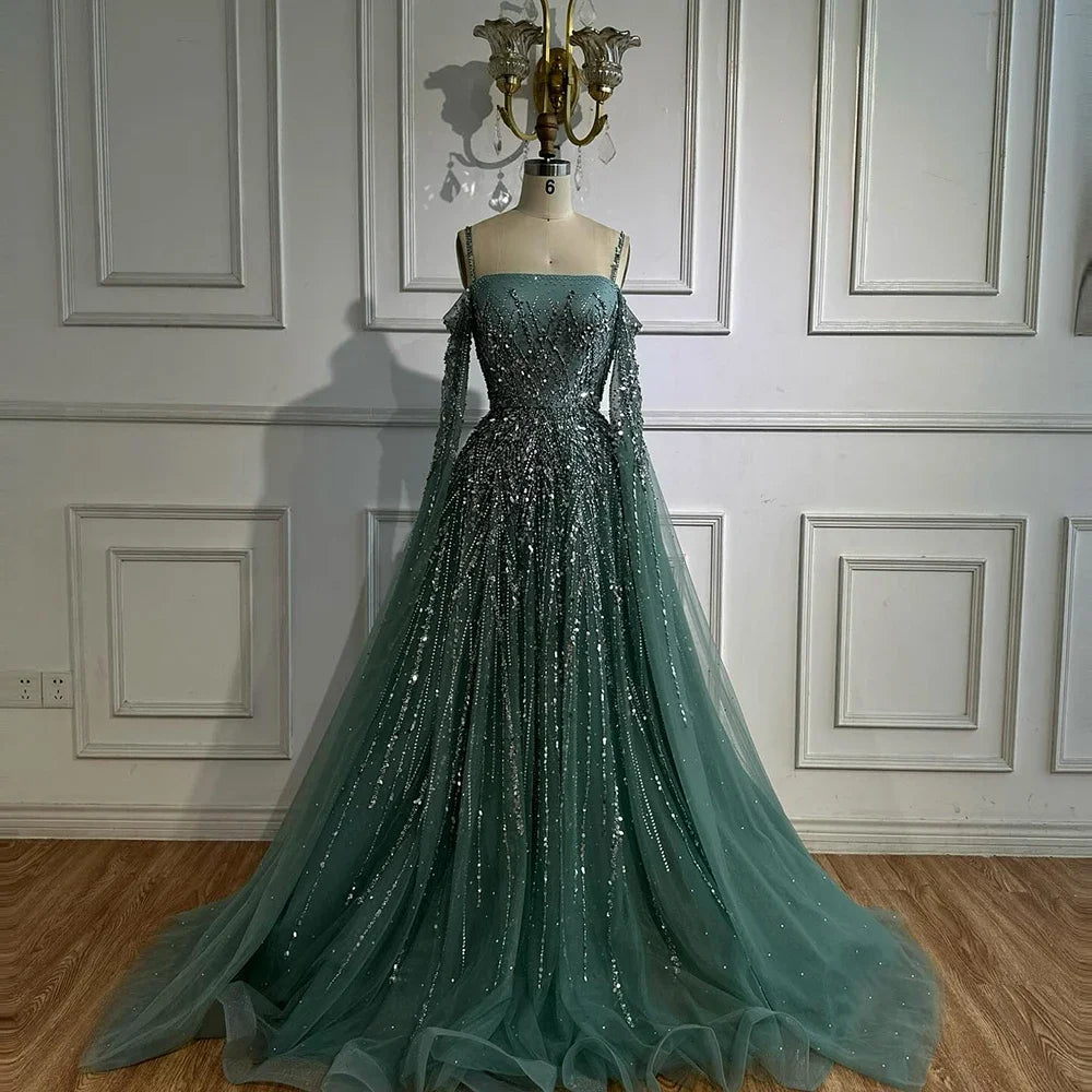Serene Hill DLA72957 Turquoise A Line Beaded Evening Dress 2025 Formal Occasion Party Gowns for Women Customized
