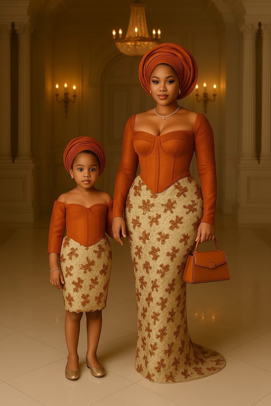 Amber Bloom | Mother & Daughter Couture Ensemble | Made - to - Order | Tessy Modest Home - Tessy Modest Home