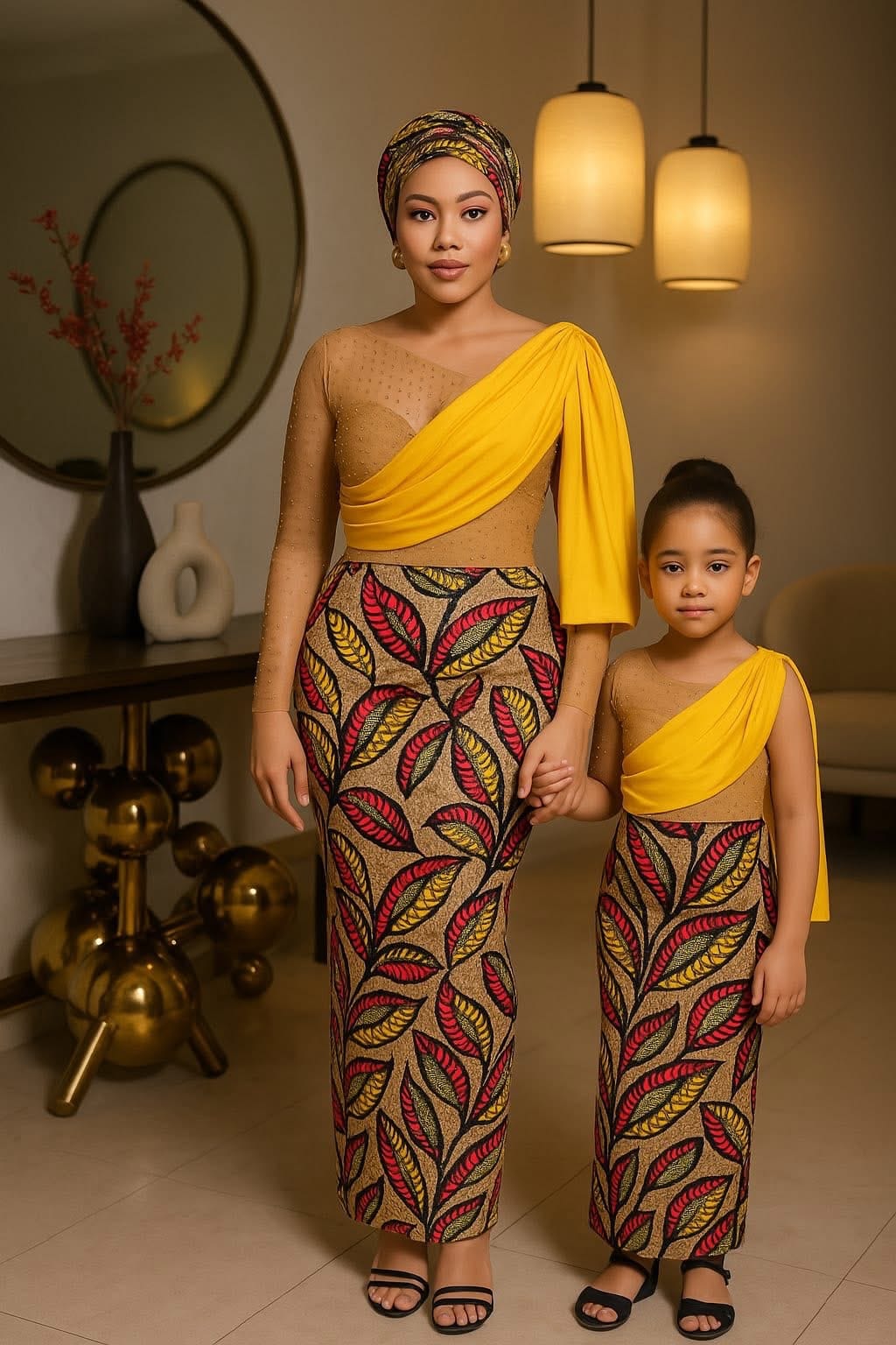 Golden Harvest | Mother & Daughter Cultural Set | Made - to - Order | Tessy Modest Home - Tessy Modest Home