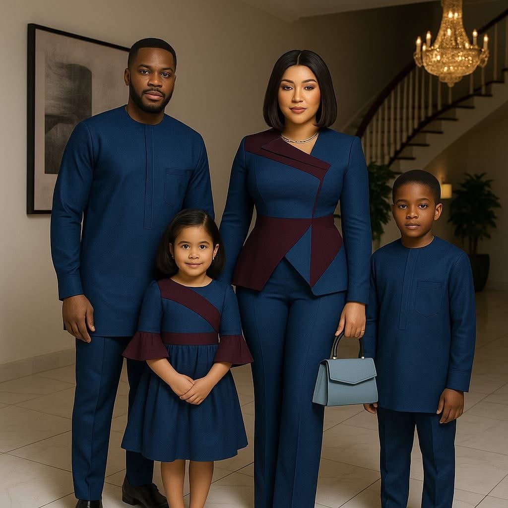 Navy Elegance | Contemporary Family Formal Set | Made - to - Order | Tessy Modest Home - Tessy Modest Home