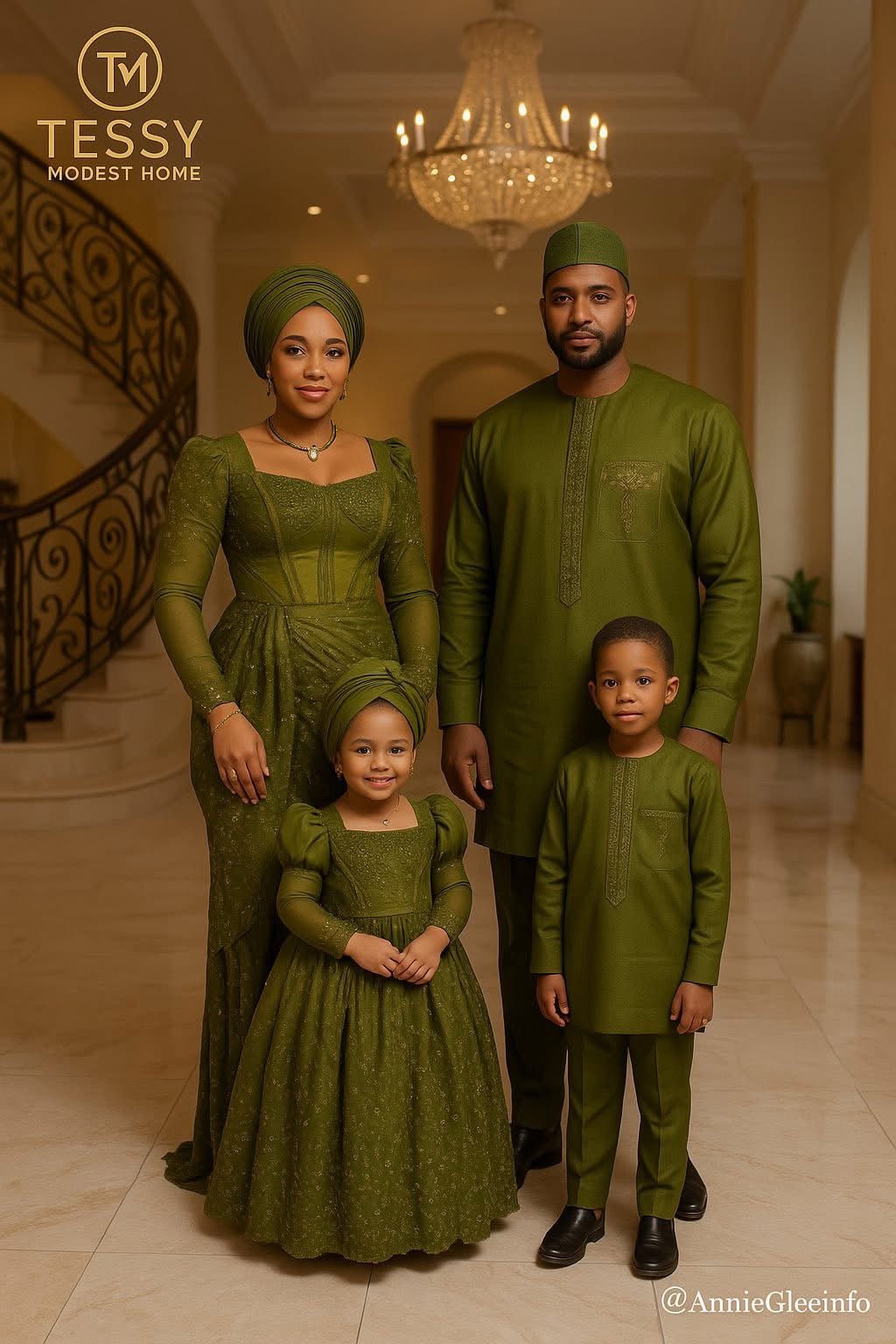 Olive Grace | Elegant Family Matching Set | Made - to - Order | Tessy Modest Home - Tessy Modest Home