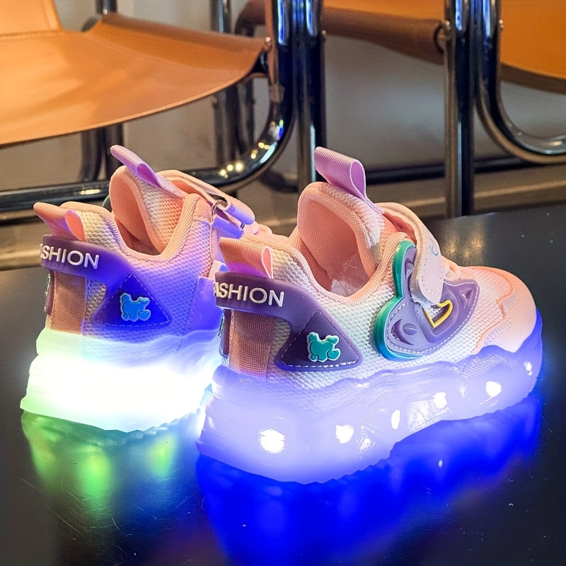 USB- LED Glow-in-the-Dark Sneakers for & - Low-Top Neon Light Shoes with USB, Breathable Mesh & TPR Sole, Magical Closure, Multicolor Glow for Nighttime Play, Running, Dance - Ideal for & (Compatible with USB-C/Cigarette Ligh