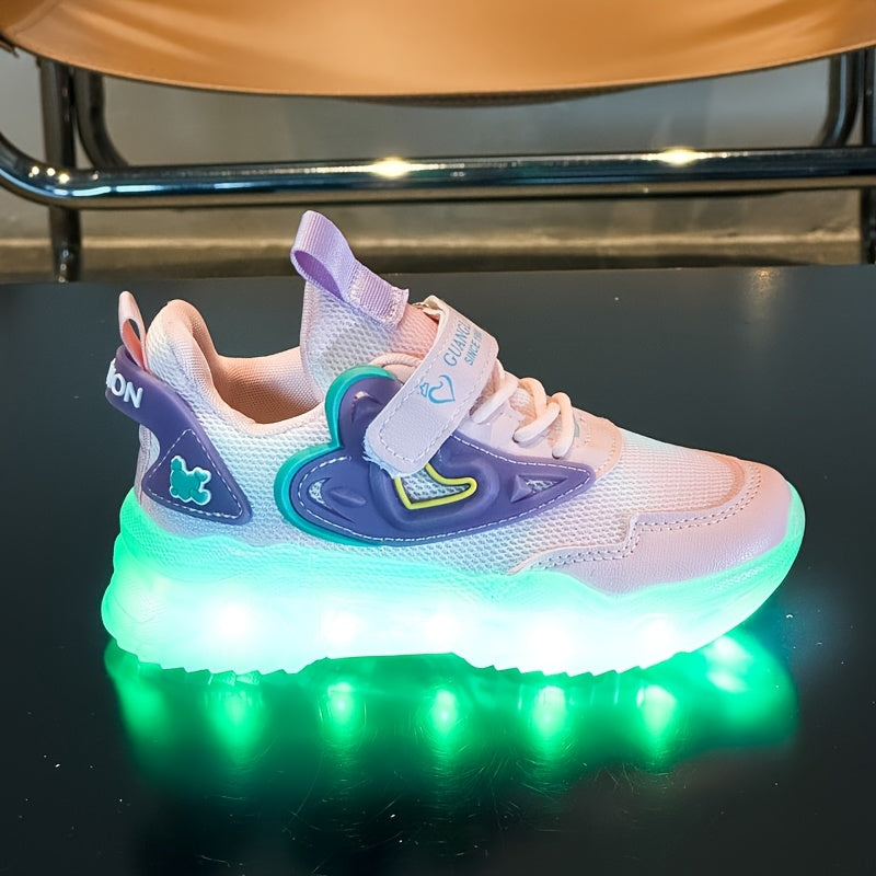USB- LED Glow-in-the-Dark Sneakers for & - Low-Top Neon Light Shoes with USB, Breathable Mesh & TPR Sole, Magical Closure, Multicolor Glow for Nighttime Play, Running, Dance - Ideal for & (Compatible with USB-C/Cigarette Ligh