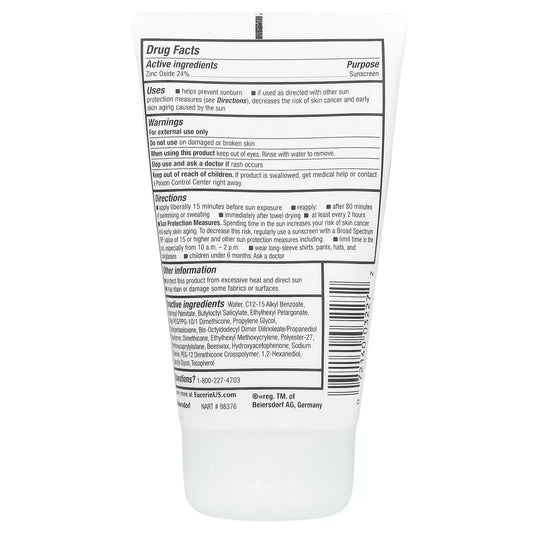 Eucerin, Baby, Sensitive Mineral Sunscreen Lotion, SPF 50, Fragrance Free, 4 fl oz (118 ml)