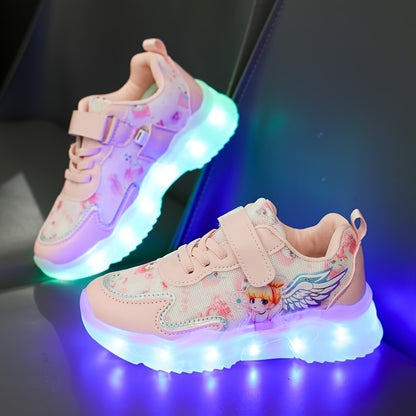 GUANGLAN LED Glow-in-the-Dark Shoes for Kids - USB/Polymer Battery-Powered Lighting, Magical Glow in Dark, Low-Top Sneakers with Cushioned TPR Sole - Girls' & Boys' Running, Dance, Everyday Shoes - Safe LED Lighting System fo