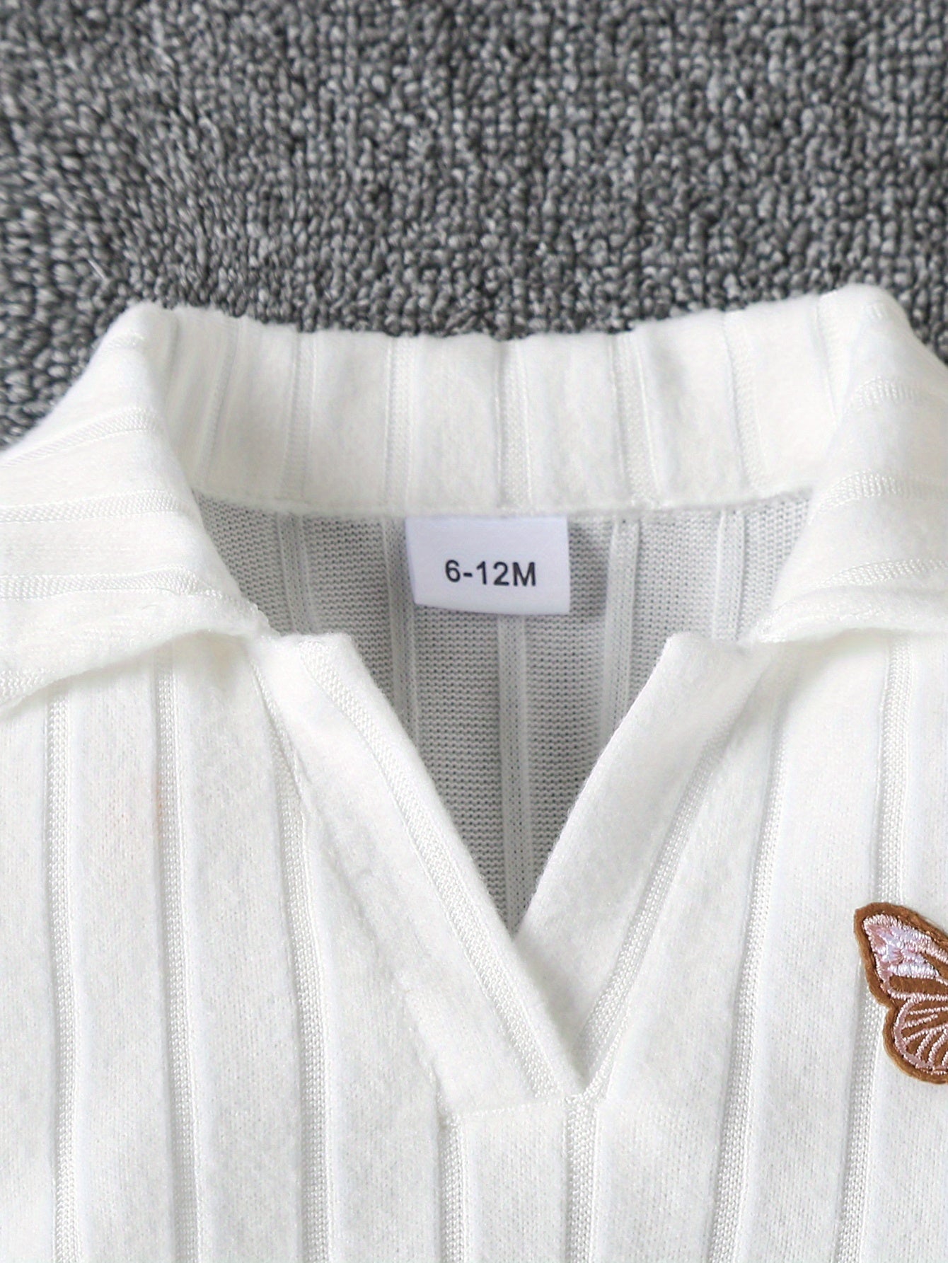 Girls' White Ribbed Knit Long Sleeve Top with Brown Pleated Skirt & Belt - Cute V-Neck Blouse, Soft Stretchy Fabric, Perfect for Fall/Winter Outings, Baby Girl Outfit, Perfect for Outdoor, Perfect for, for Outdoor, and specia