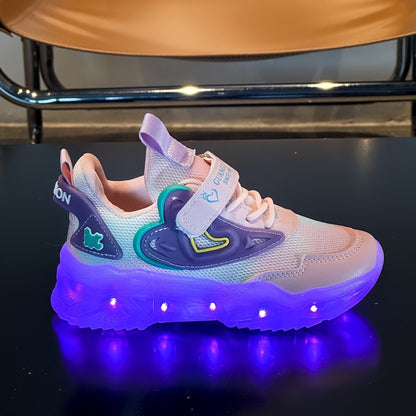 USB- LED Glow-in-the-Dark Sneakers for & - Low-Top Neon Light Shoes with USB, Breathable Mesh & TPR Sole, Magical Closure, Multicolor Glow for Nighttime Play, Running, Dance - Ideal for & (Compatible with USB-C/Cigarette Ligh
