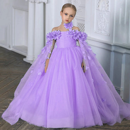 New Fashion Blue Flower Girl Dresses