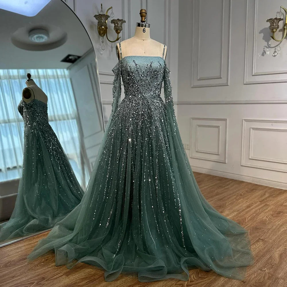 Serene Hill DLA72957 Turquoise A Line Beaded Evening Dress 2025 Formal Occasion Party Gowns for  Women Customized