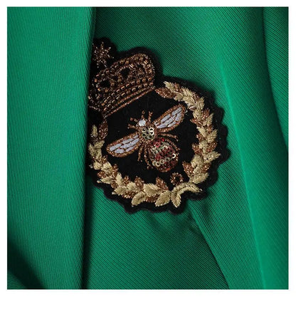 Green Suit Set 2025 New Spring Autumn Long sleeved Suit Jacket Top+Skirt Fashion Slim Temperament Two-piece Clothing Sets