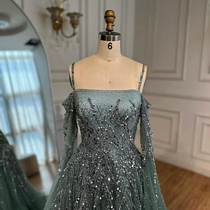 Serene Hill DLA72957 Turquoise A Line Beaded Evening Dress 2025 Formal Occasion Party Gowns for  Women Customized