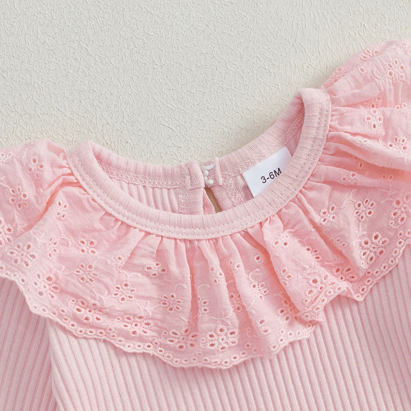 ma&baby 0-18M Newborn Infant Toddler Baby Girls Clothes Sets Long Sleeves Romper Denim Flare Pants Fall Spring Clothing