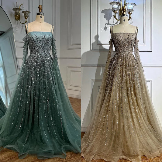 Serene Hill DLA72957 Turquoise A Line Beaded Evening Dress 2025 Formal Occasion Party Gowns for  Women Customized