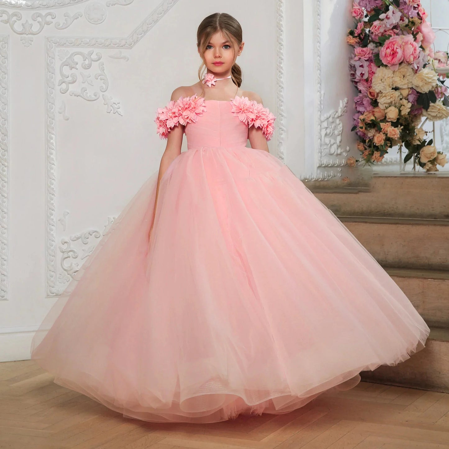 New Fashion Blue Flower Girl Dresses