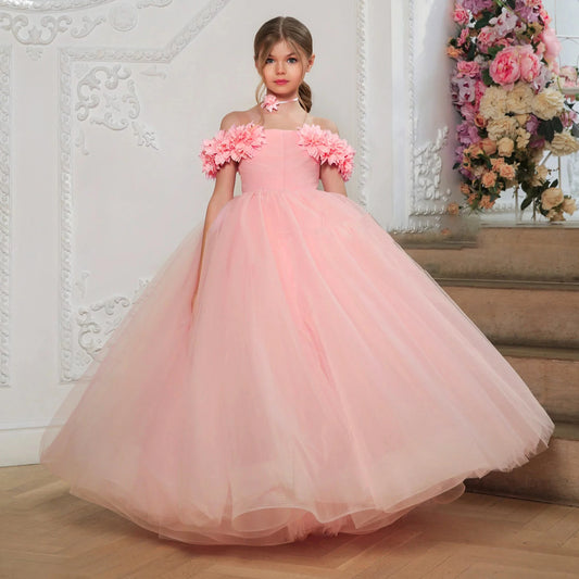 New Fashion Blue Flower Girl Dresses