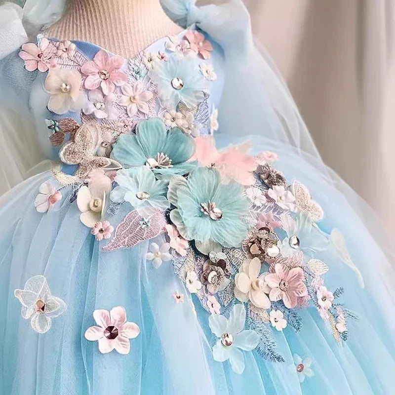 New Butterfly Flower First Birthday Dress