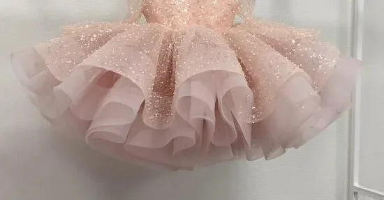 0-12years old fashionable lace fluffy dress