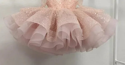 0-12years old fashionable lace fluffy dress