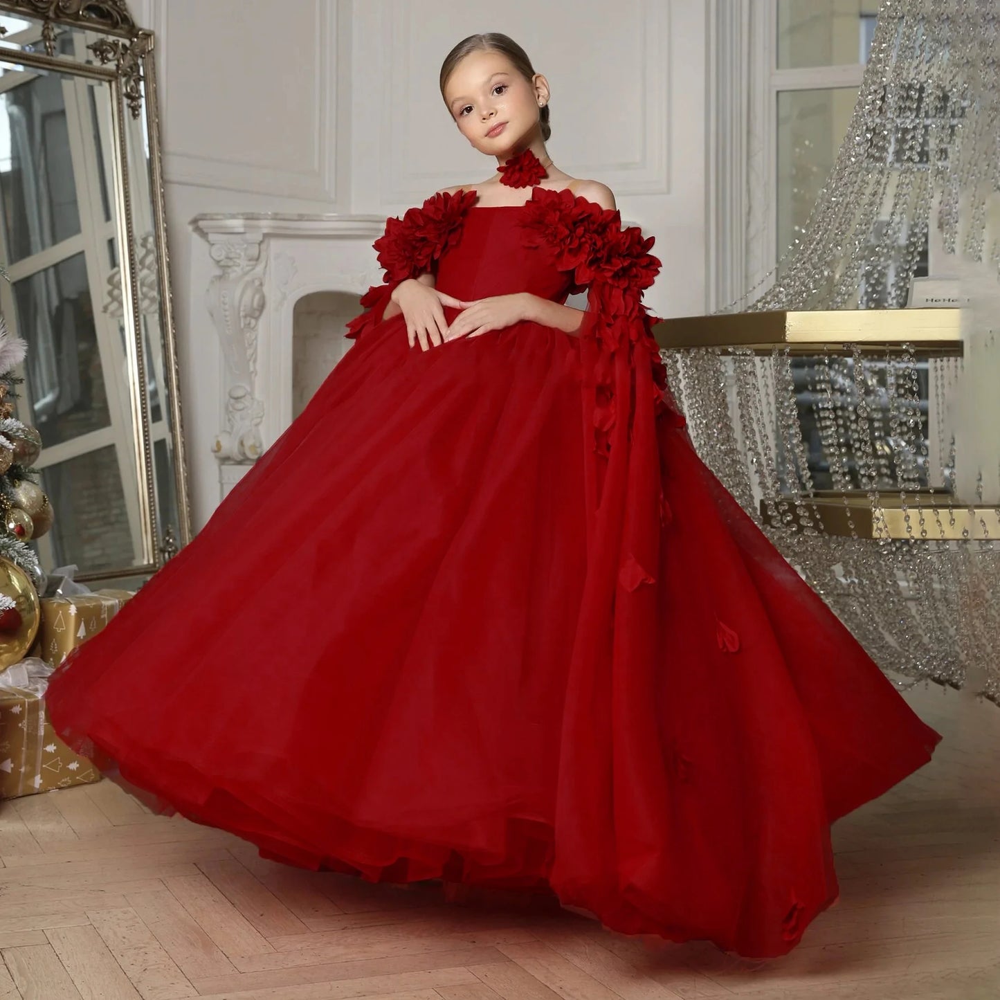 New Fashion Blue Flower Girl Dresses