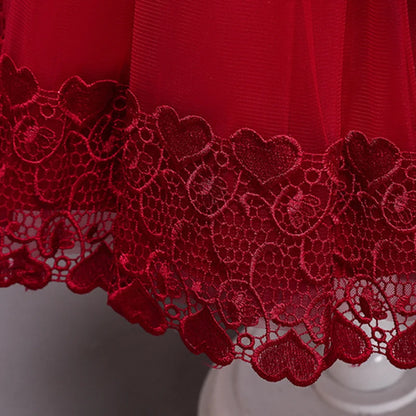 2023 Summer Girls Dress Lace Applique Flower Girl Party Dresses Children Costume 2-10 Years Kids Wedding Princess Birthday Dress