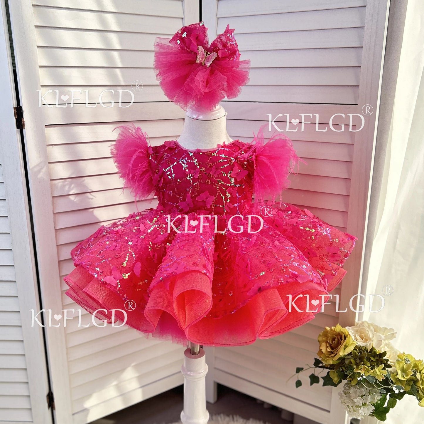 New Luxury flower children's wedding dress