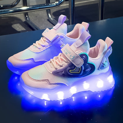 USB- LED Glow-in-the-Dark Sneakers for & - Low-Top Neon Light Shoes with USB, Breathable Mesh & TPR Sole, Magical Closure, Multicolor Glow for Nighttime Play, Running, Dance - Ideal for & (Compatible with USB-C/Cigarette Ligh