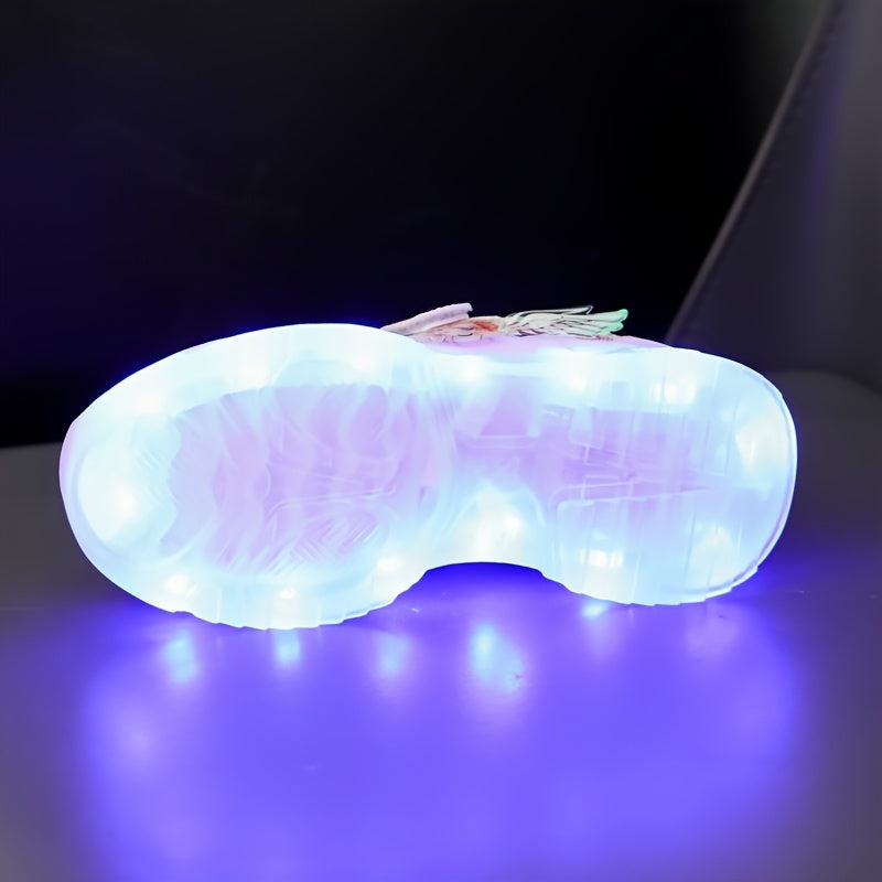 GUANGLAN LED Glow-in-the-Dark Shoes for Kids - USB/Polymer Battery-Powered Lighting, Magical Glow in Dark, Low-Top Sneakers with Cushioned TPR Sole - Girls' & Boys' Running, Dance, Everyday Shoes - Safe LED Lighting System fo