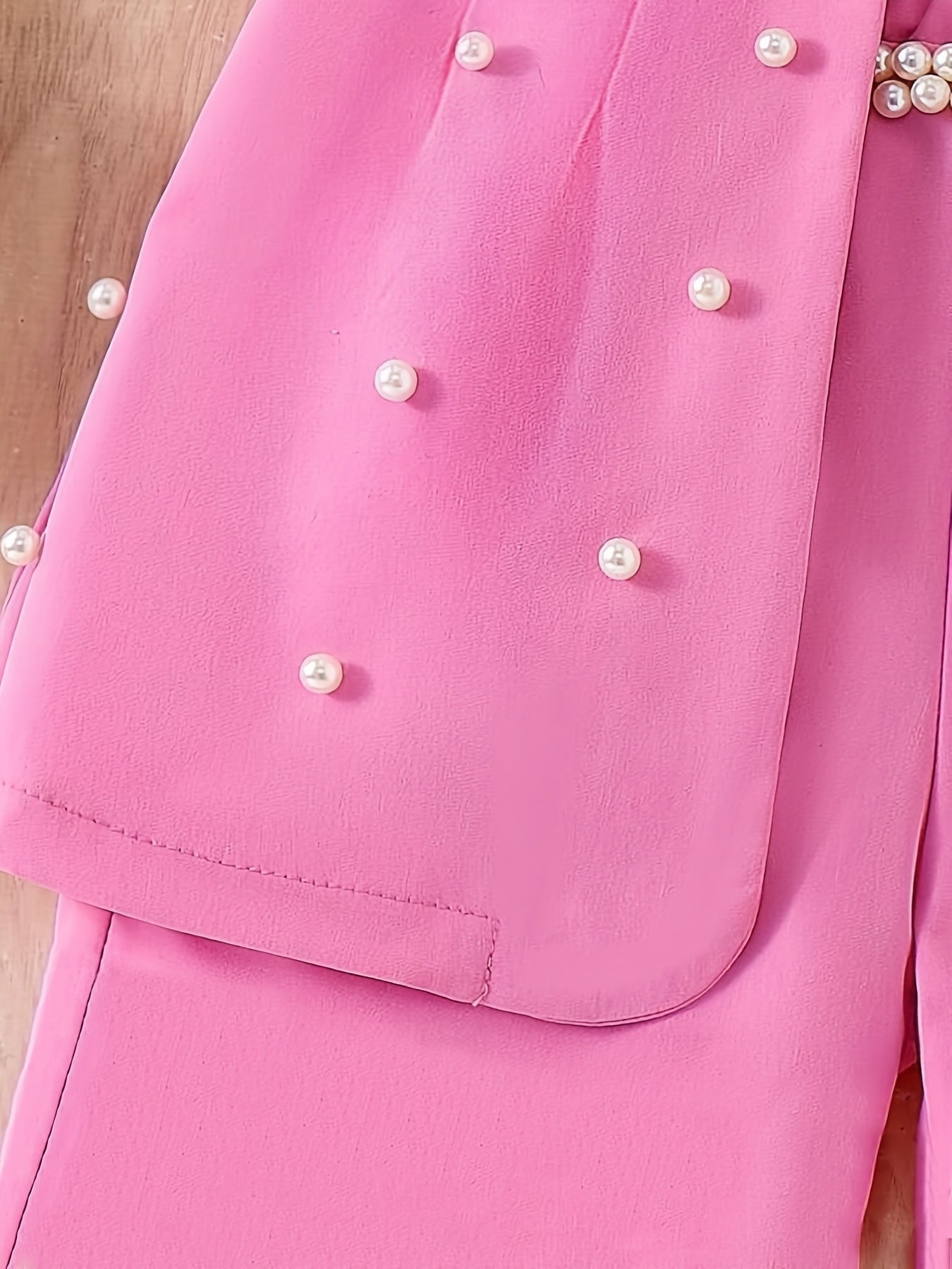 3pcs Set, Spring and Autumn Girls' Fashion Outfit with Beaded Jacket + Camisole Top + Slim Fit Straight Pants, Suitable for 8-12 Years Old Kids Girls Outdoor Wear, for Outdoor