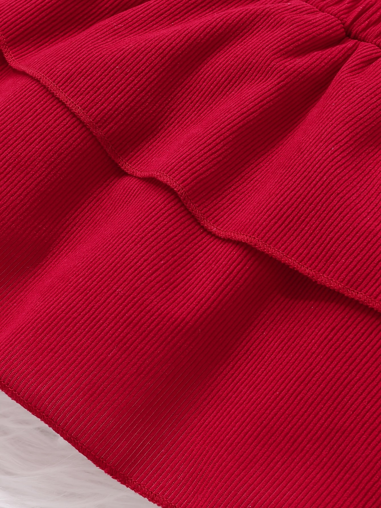 Girls' Love Print Ruffle Sleeve Top Double Skirt Overalls with Bow Headband Three-Piece Set, for Outdoor