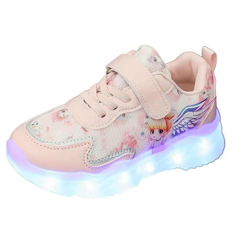 GUANGLAN LED Glow-in-the-Dark Shoes for Kids - USB/Polymer Battery-Powered Lighting, Magical Glow in Dark, Low-Top Sneakers with Cushioned TPR Sole - Girls' & Boys' Running, Dance, Everyday Shoes - Safe LED Lighting System fo