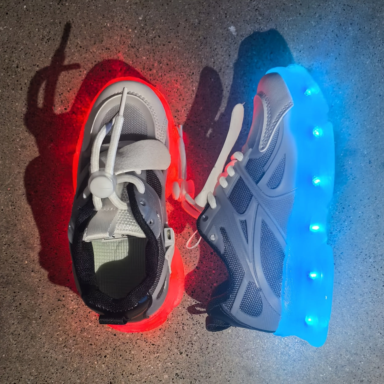 GUANGLAN LED Glow in the Dark Shoes for Kids - USB-Rechargeable Lighting, Low-Top Running Shoes with Lithium-Polymer Battery, Non-Slip TPR Sole - Glow-in-the-Dark Athletic Sneakers for Boys & Girls (Toddlers to Teens) - Ideal