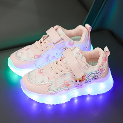 GUANGLAN LED Glow-in-the-Dark Shoes for Kids - USB/Polymer Battery-Powered Lighting, Magical Glow in Dark, Low-Top Sneakers with Cushioned TPR Sole - Girls' & Boys' Running, Dance, Everyday Shoes - Safe LED Lighting System fo