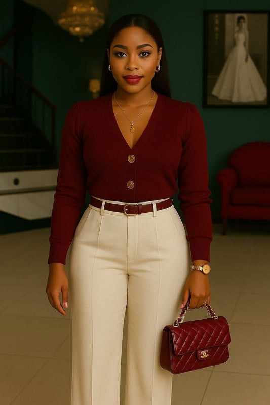 Elegant Burgundy Corporate Look | Tessy Modest Home | Made to Order | Two - Piece Set - Tessy Modest Home
