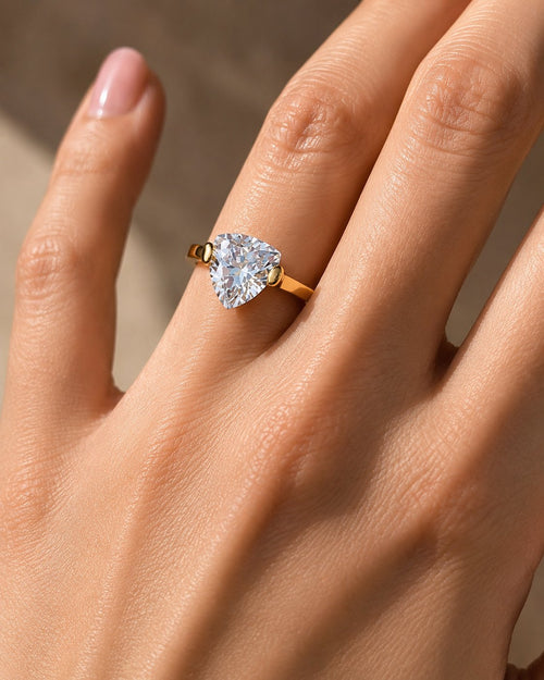 Aurelia Trillion Ring worn on hand