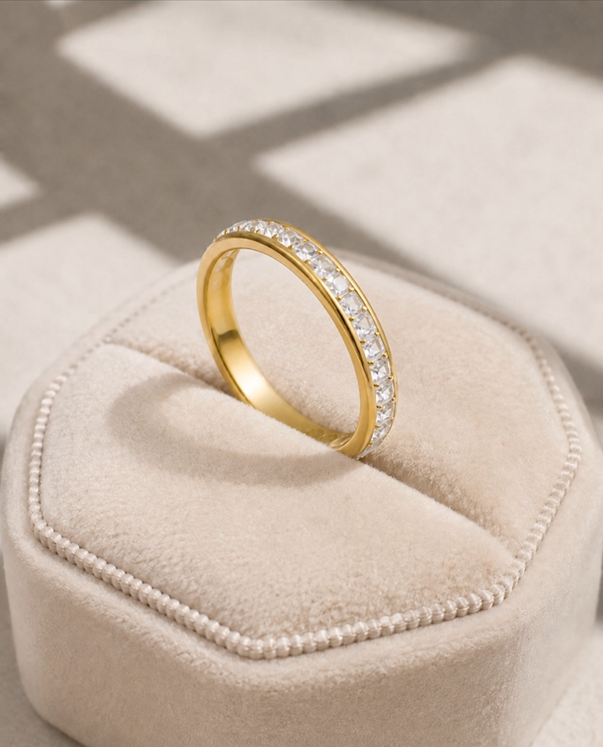Lumina Channel Ring on jewellery display