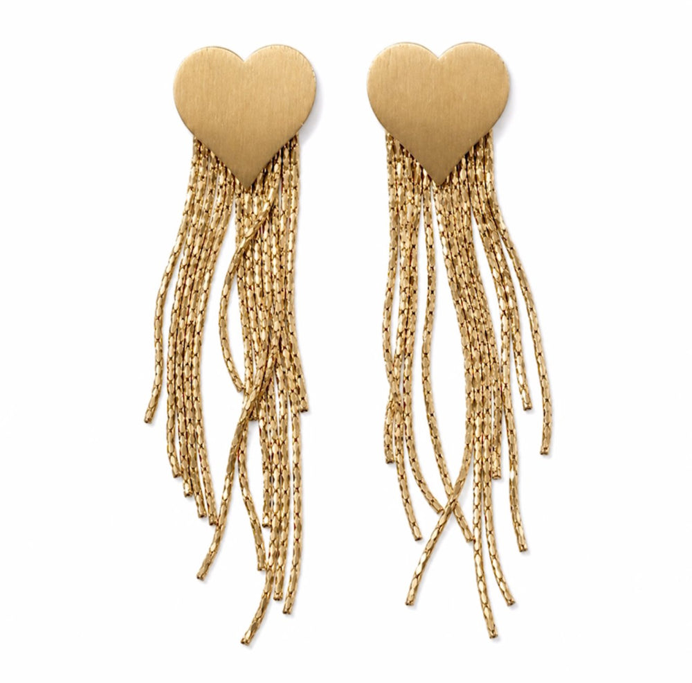 Amora Heart Tassel Earrings