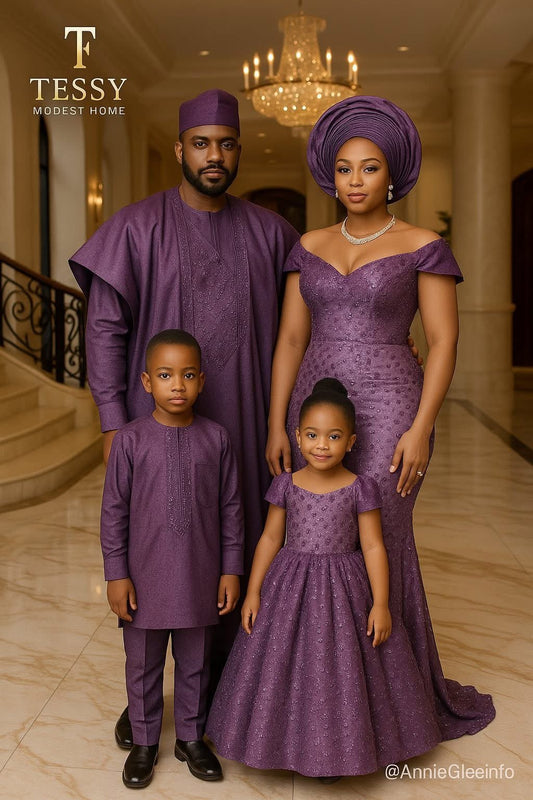 Royal Amethyst | Purple Family Celebration Set | Made - to - Order | Tessy Modest Home - Tessy Modest Home